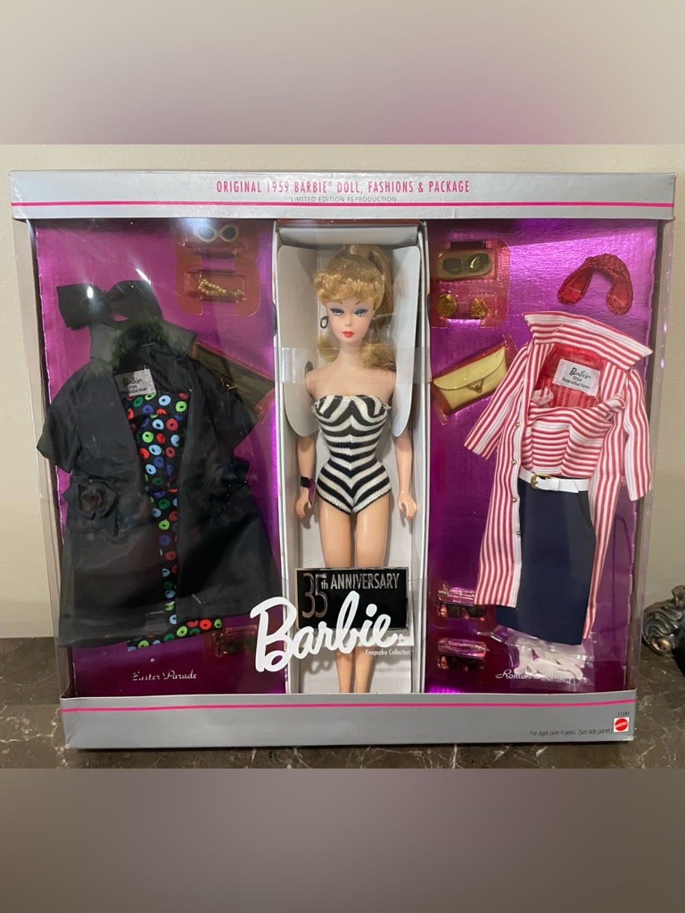 1993 Mattel 35th Anniversary Blonde Barbie Limited Ed. Keepsake Collection NRFB